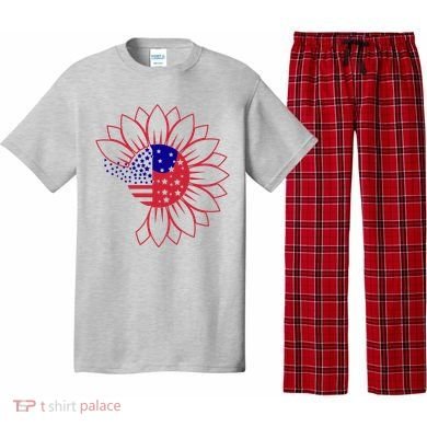 Cute USA Sunflower Flag Pajama Set