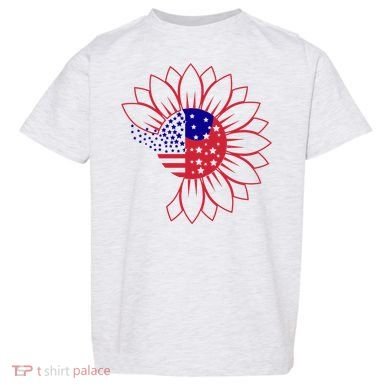 Cute USA Sunflower Flag Toddler T-Shirt