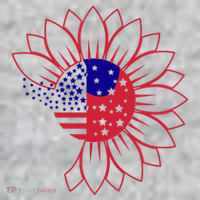 Cute USA Sunflower Flag Toddler T-Shirt thumb 2