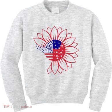 Cute USA Sunflower Flag Kids Sweatshirt
