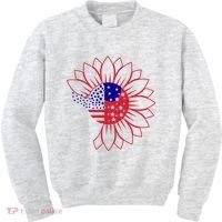 Cute USA Sunflower Flag Kids Sweatshirt thumb 0