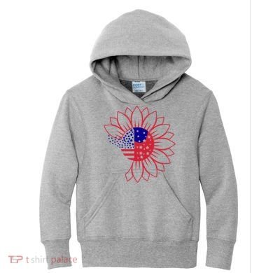 Cute USA Sunflower Flag Kids Hoodie