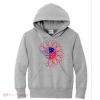Cute USA Sunflower Flag Kids Hoodie thumb 0
