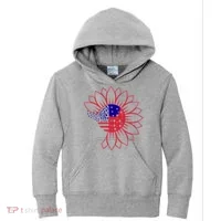 Cute USA Sunflower Flag Kids Hoodie thumb 0