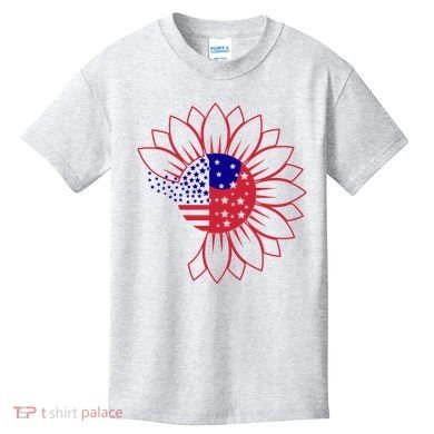Cute USA Sunflower Flag Kids T-Shirt