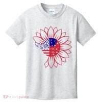 Cute USA Sunflower Flag Kids T-Shirt thumb 0
