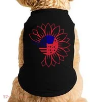 Cute USA Sunflower Flag Doggie Tank thumb 0