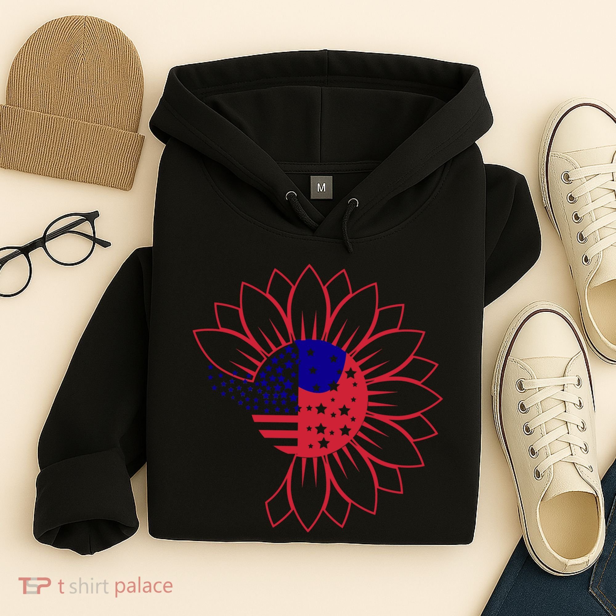 Cute USA Sunflower Flag Hoodie