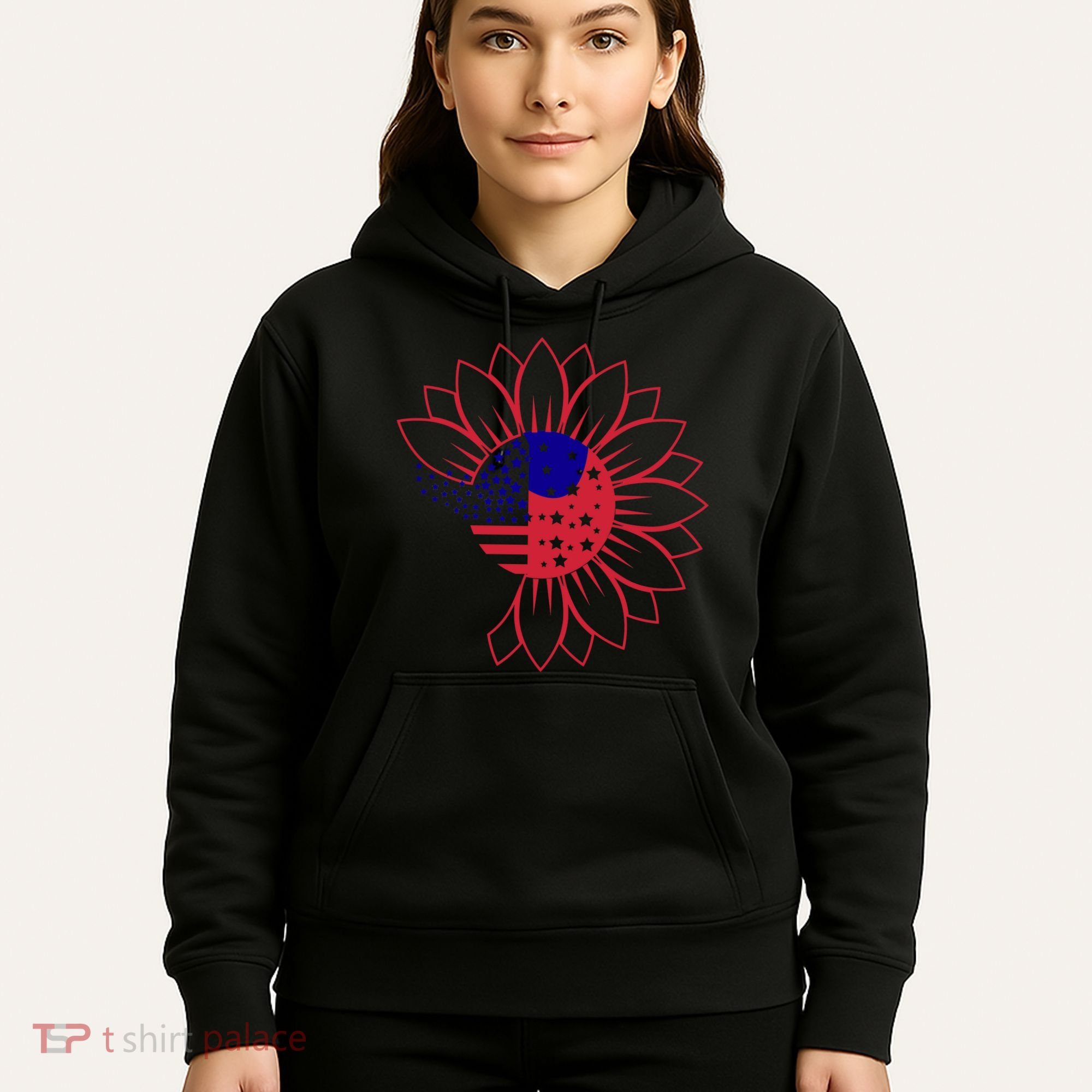 Cute USA Sunflower Flag Hoodie