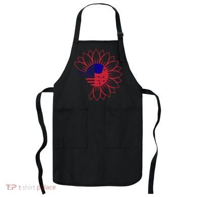Cute USA Sunflower Flag Apron