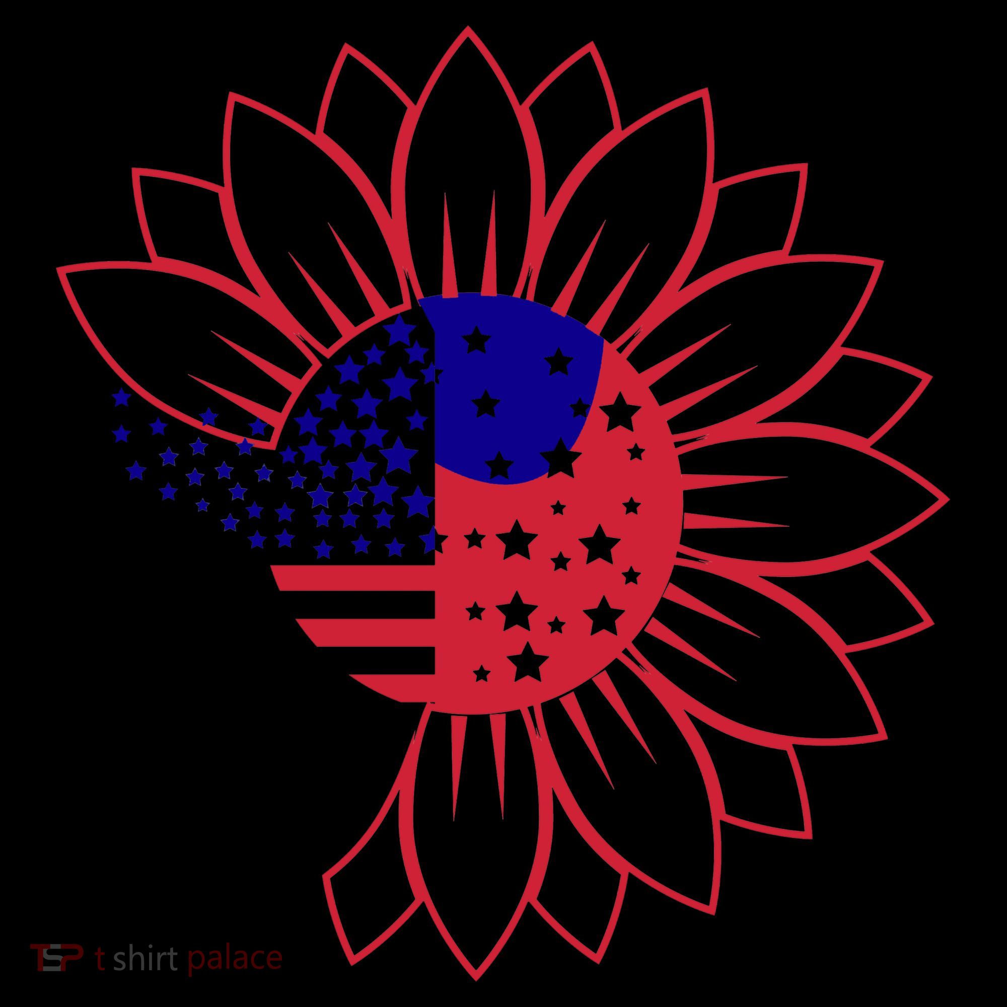 Cute USA Sunflower Flag Button
