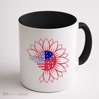 Cute USA Sunflower Flag Coffee Mug thumb 1