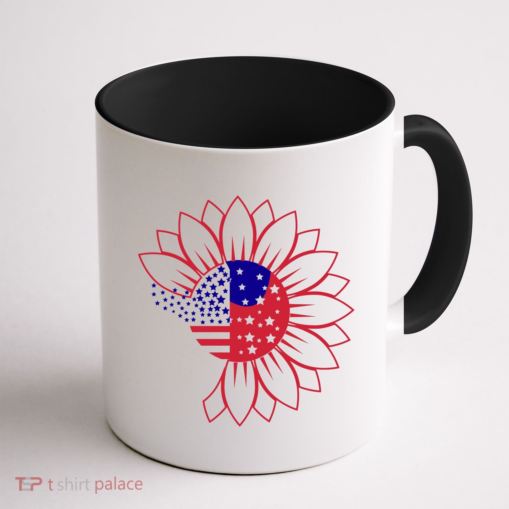 Cute USA Sunflower Flag Coffee Mug