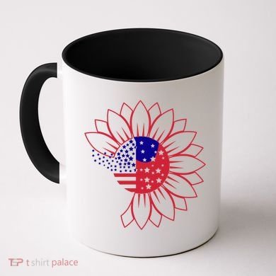 Cute USA Sunflower Flag Coffee Mug