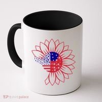 Cute USA Sunflower Flag Coffee Mug thumb 0