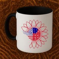 Cute USA Sunflower Flag Coffee Mug thumb 2