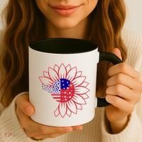 Cute USA Sunflower Flag Coffee Mug thumb 3