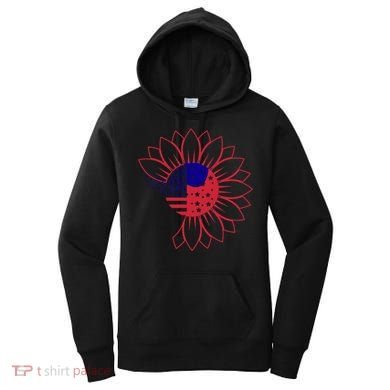 Cute USA Sunflower Flag Women's Hoodie