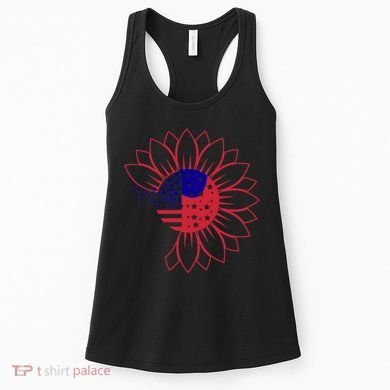 Cute USA Sunflower Flag Women's Tank Top