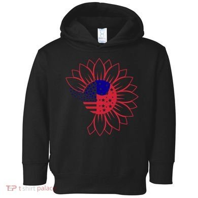 Cute USA Sunflower Flag Toddler Hoodie