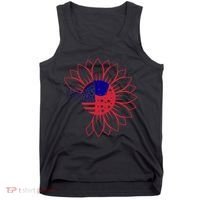 Cute USA Sunflower Flag Tank Top thumb 0