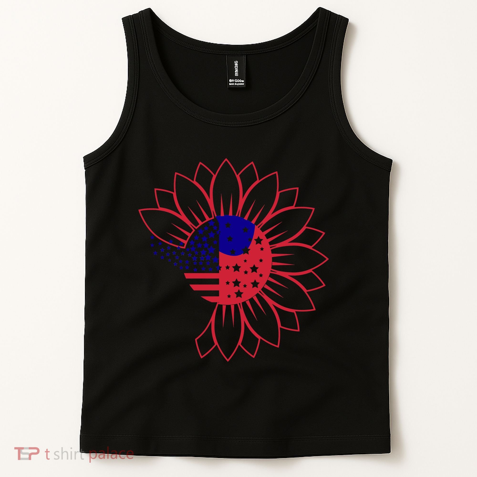 Cute USA Sunflower Flag Tank Top