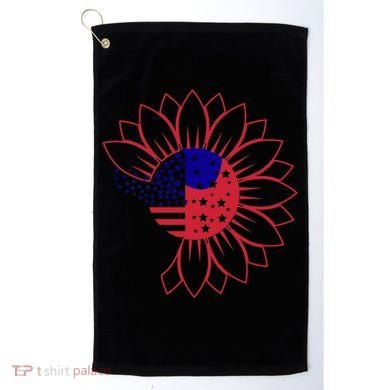 Cute USA Sunflower Flag Golf Towel