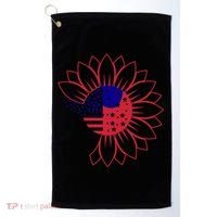 Cute USA Sunflower Flag Golf Towel thumb 0