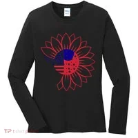 Cute USA Sunflower Flag Women's Long Sleeve Shirt thumb 0