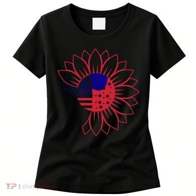 Cute USA Sunflower Flag Women's T-Shirt