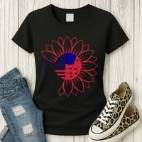 Cute USA Sunflower Flag Women's T-Shirt thumb 3