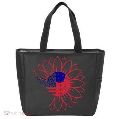 Cute USA Sunflower Flag Tote Bag