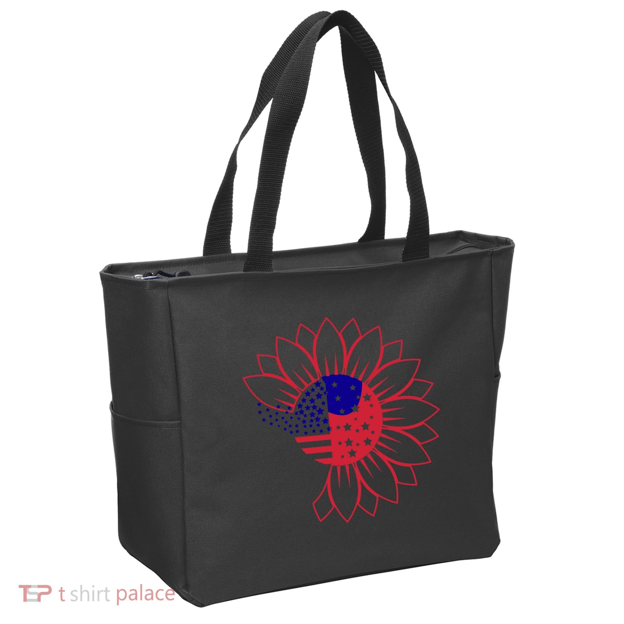 Cute USA Sunflower Flag Tote Bag