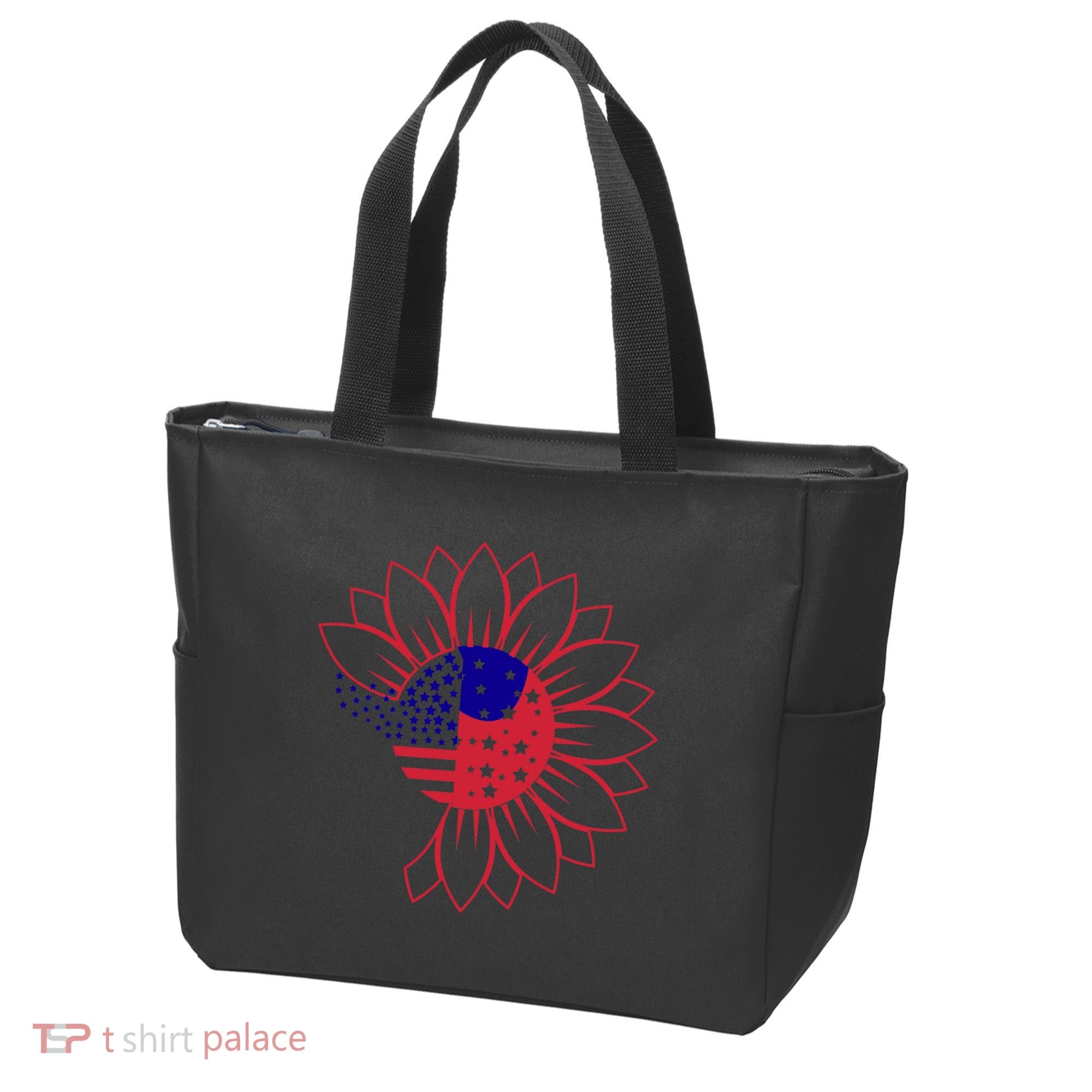Cute USA Sunflower Flag Tote Bag