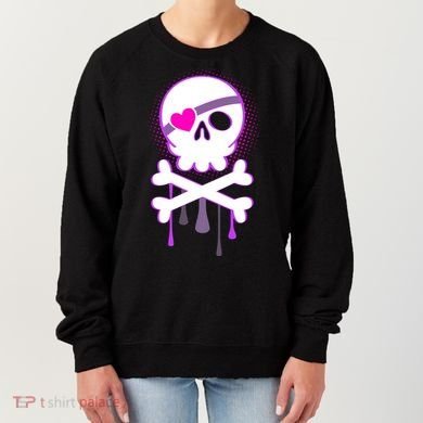 Cute Valentine Skull Eye Patch  Women's Sweatshirt