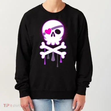 Cute Valentine Skull Eye Patch  Women's Sweatshirt