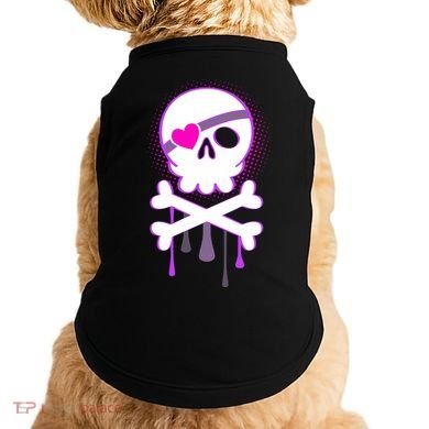 Cute Valentine Skull Eye Patch  Doggie Tank