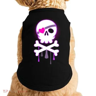 Cute Valentine Skull Eye Patch  Doggie Tank