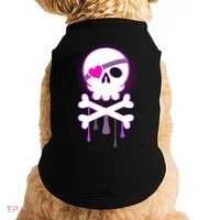 Cute Valentine Skull Eye Patch  Doggie Tank thumb 0