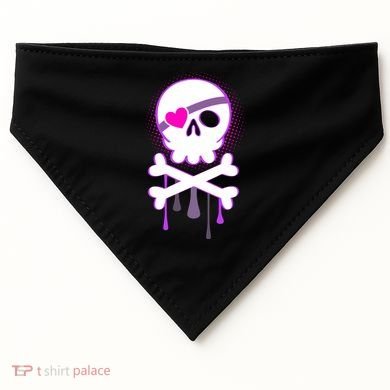 Cute Valentine Skull Eye Patch  USA-Made Doggie Bandana