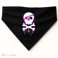 Cute Valentine Skull Eye Patch  USA-Made Doggie Bandana thumb 0