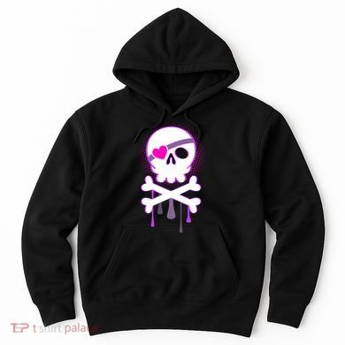 Cute Valentine Skull Eye Patch  Hoodie