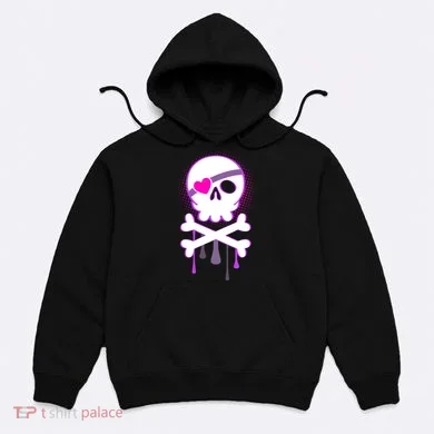 Cute Valentine Skull Eye Patch  Hoodie