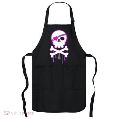 Cute Valentine Skull Eye Patch  Apron