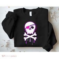 Cute Valentine Skull Eye Patch  Sweatshirt thumb 2