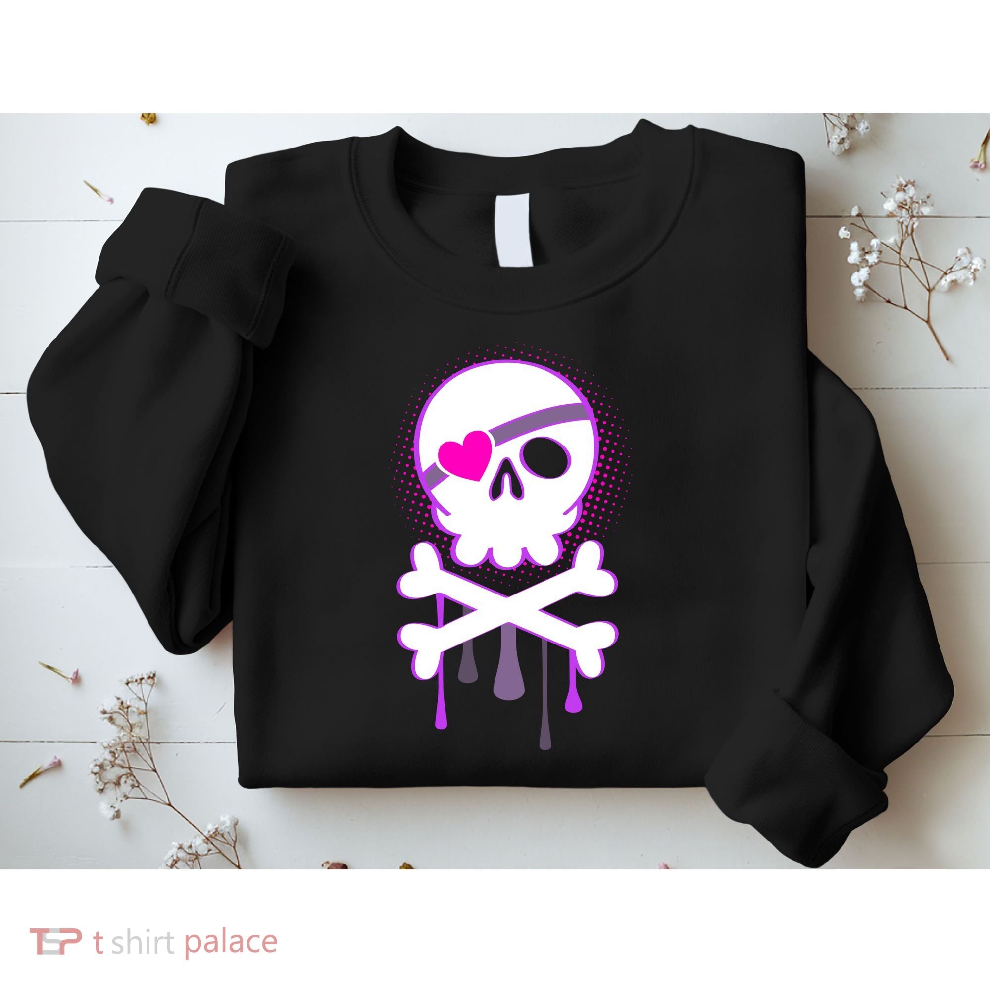 Cute Valentine Skull Eye Patch  Sweatshirt