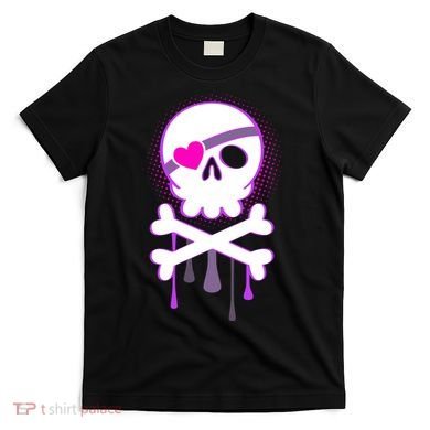 Cute Valentine Skull Eye Patch  T-Shirt