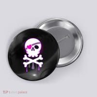 Cute Valentine Skull Eye Patch  Button thumb 0