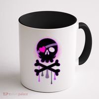 Cute Valentine Skull Eye Patch  Coffee Mug thumb 1