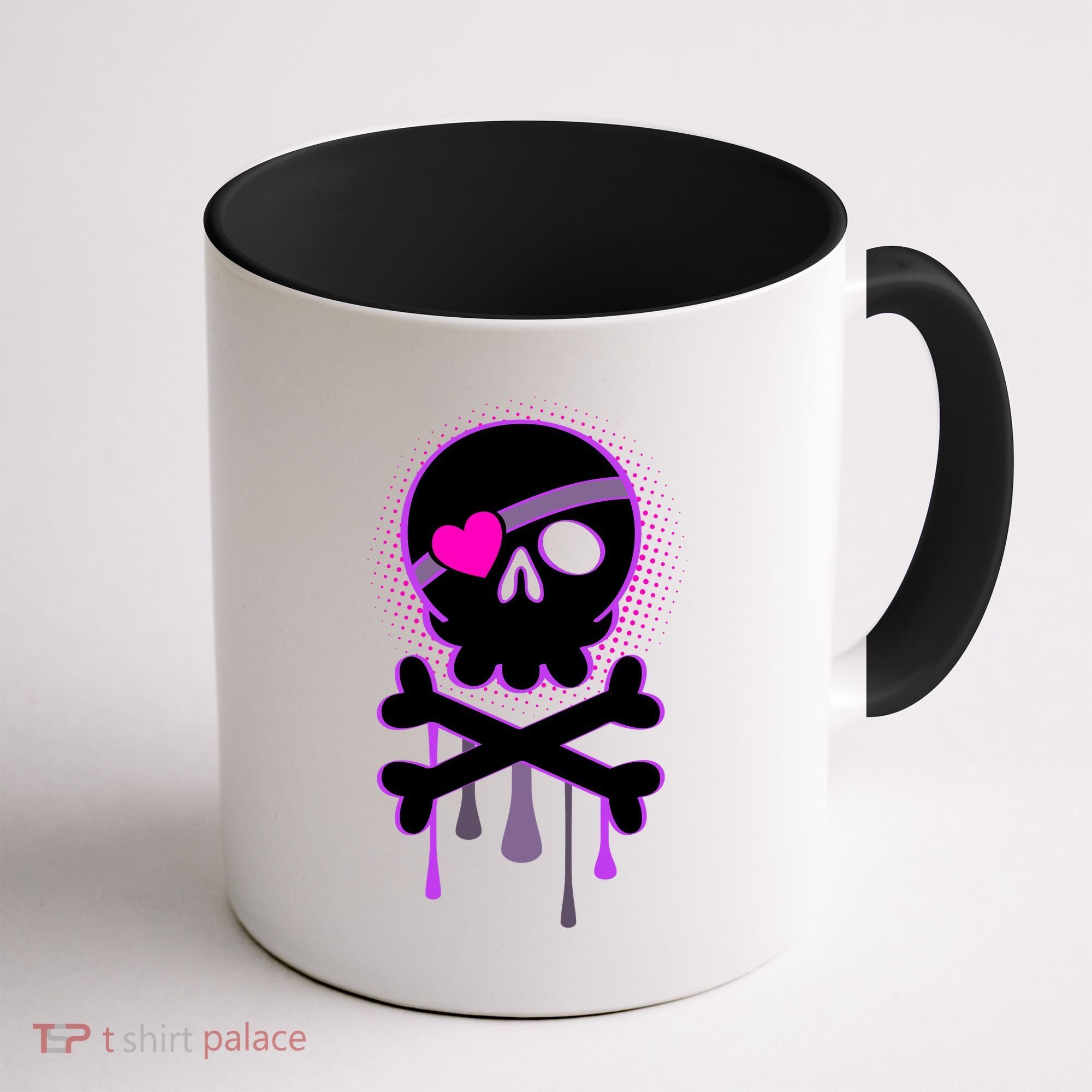Cute Valentine Skull Eye Patch  Coffee Mug